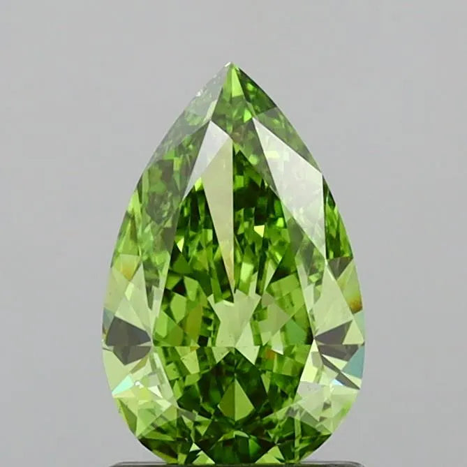 0.90ct Pear Lab Grown Diamond (Colour Fancy Vivid Green, Clarity VS1, IGI Certified)