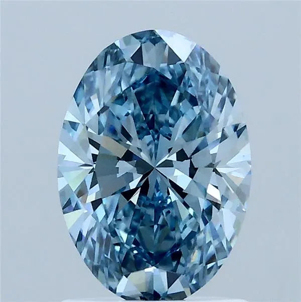 1.31ct Oval Lab Grown Diamond (Colour Fancy Vivid Blue, Clarity VS1, IGI Certified)