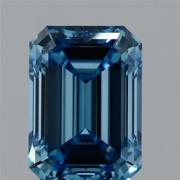 1.64ct Emerald Lab Grown Diamond (Colour Fancy Vivid Blue, Clarity VVS2, IGI Certified)