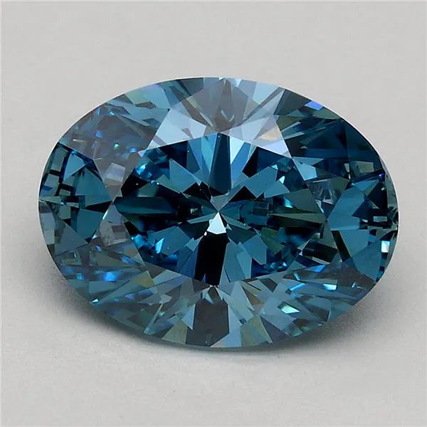 2.00ct Oval Lab Grown Diamond (Colour Fancy Intense Blue, Clarity VS2, IGI Certified)