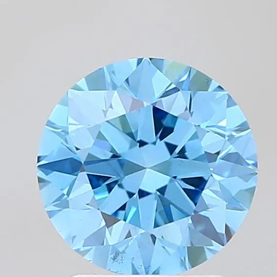 2.00ct Round Lab Grown Diamond (Colour Fancy Vivid Blue, Clarity VS2, Cut ID, IGI Certified)