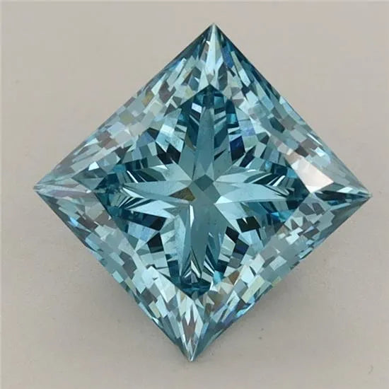 2.04ct Princess Lab Grown Diamond (Colour Fancy Vivid Blue, Clarity VS2, IGI Certified)