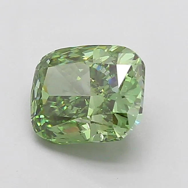 2.18ct Cushion modified Lab Grown Diamond (Colour Fancy Vivid Green, Clarity VVS2, IGI Certified)