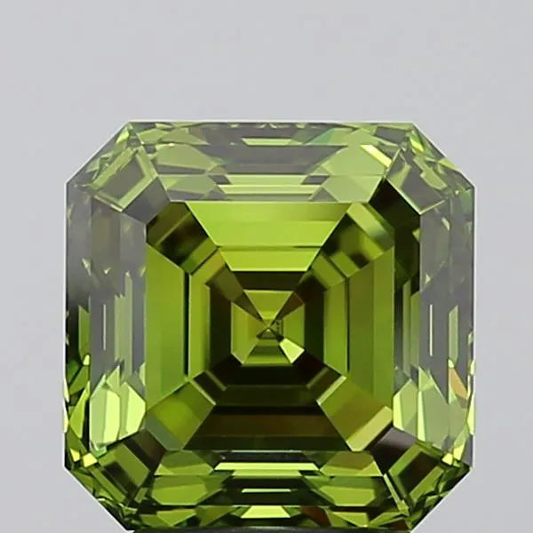 3.07ct Asscher Lab Grown Diamond (Colour Fancy Vivid Green, Clarity VVS1, IGI Certified)