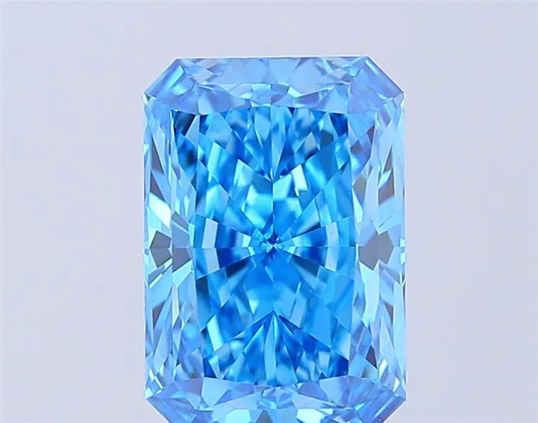 4.08ct Radiant Lab Grown Diamond (Colour Fancy Vivid Blue, Clarity VVS2, IGI Certified)