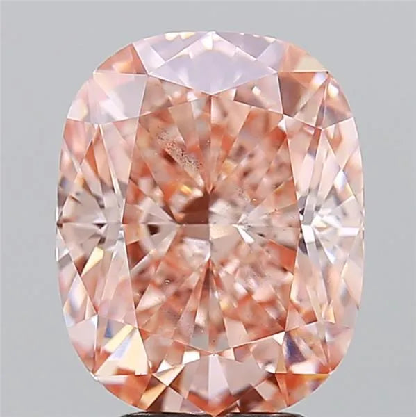 4.52ct Cushion brilliant Lab Grown Diamond (Colour Fancy Vivid Brownish Pink, Clarity SI1, Cut GD, IGI Certified)
