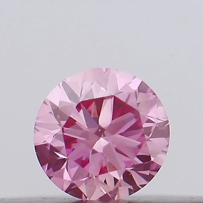 0.10ct Round Lab Grown Diamond (Colour Fancy Vivid Pink, Clarity VS1, Cut GD, IGI Certified)
