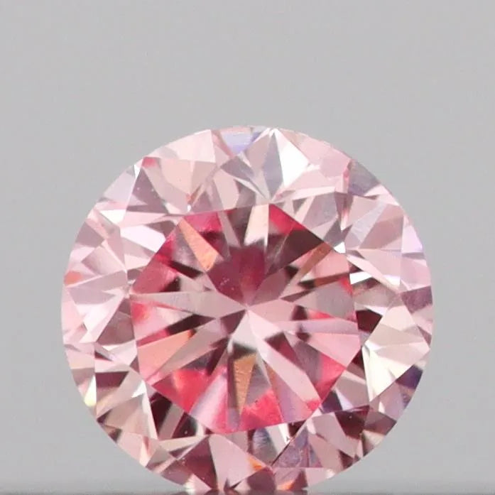 0.11ct Round Lab Grown Diamond (Colour Fancy Intense Pink, Clarity VS1, Cut GD, IGI Certified)