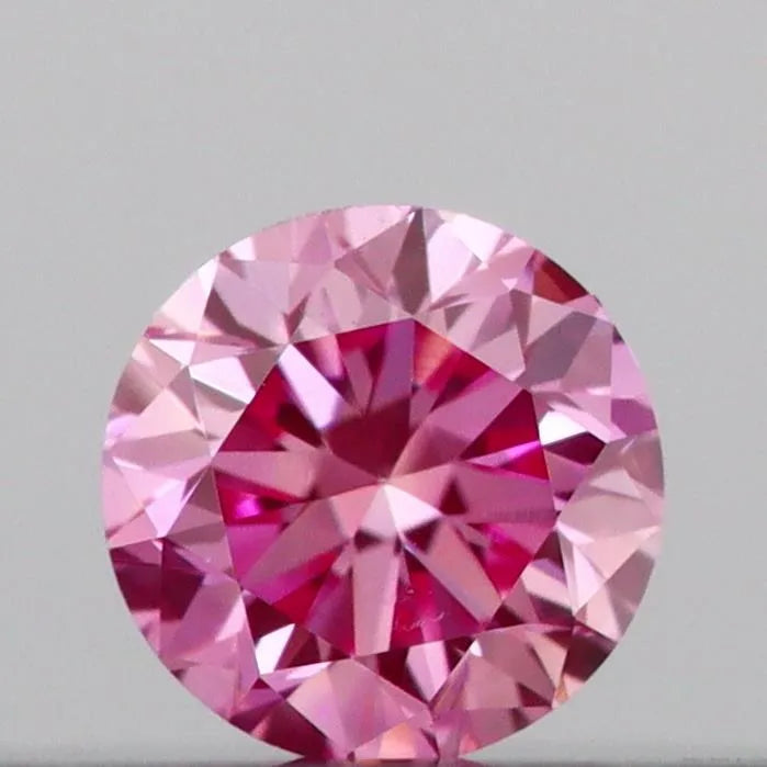 0.11ct Round Lab Grown Diamond (Colour Fancy Vivid Pink, Clarity VS1, Cut GD, IGI Certified)