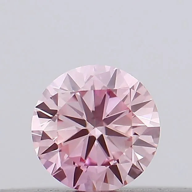 0.11ct Round Lab Grown Diamond (Colour Fancy Vivid Pink, Clarity VVS2, Cut GD, IGI Certified)