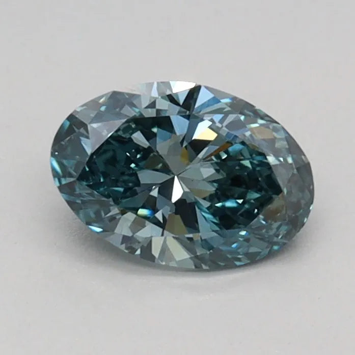 0.45ct Oval Lab Grown Diamond (Colour Fancy Vivid Green, Clarity VS1, IGI Certified)
