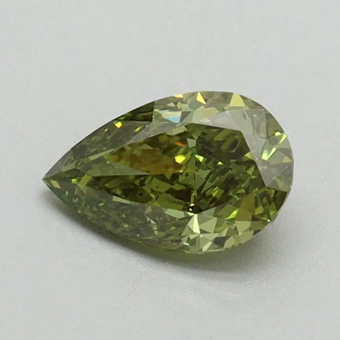 0.61ct Pear Lab Grown Diamond (Colour Fancy Vivid Green, Clarity VVS2, IGI Certified)