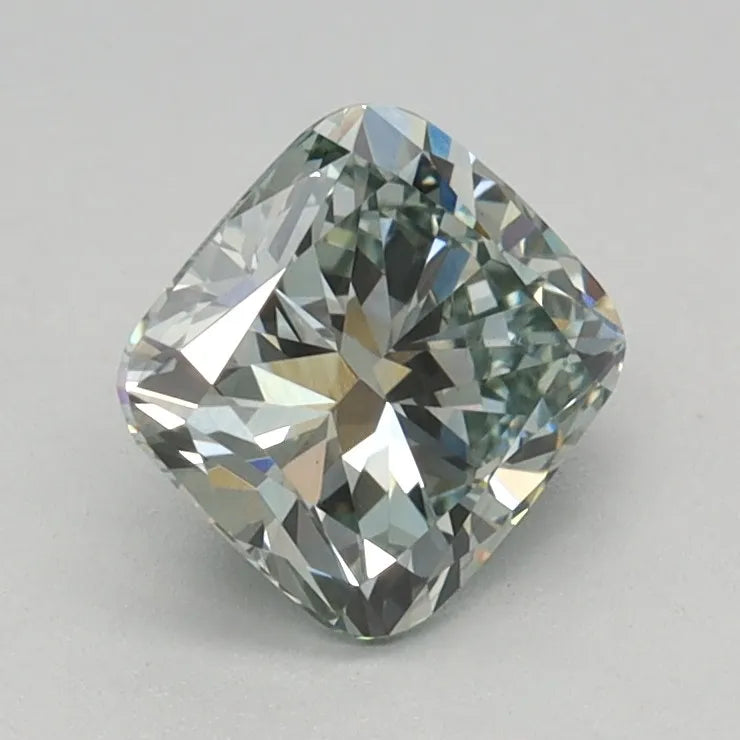 0.78ct Cushion modified Lab Grown Diamond (Colour Fancy Green, Clarity VVS2, IGI Certified)