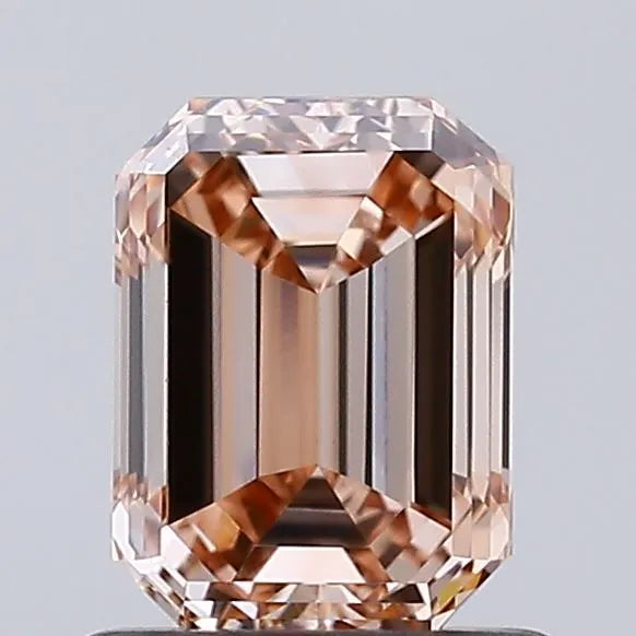 0.94ct Emerald Lab Grown Diamond (Colour Fancy Light Brown, Clarity VVS2, IGI Certified)