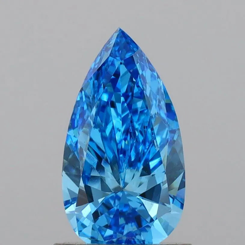 1.00ct Pear Lab Grown Diamond (Colour Fancy Vivid Blue, Clarity VS1, IGI Certified)