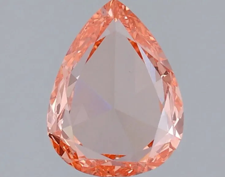 1.02ct Pear Lab Grown Diamond (Colour Fancy Intense Orangey Pink, Clarity VS1, Cut GD, IGI Certified)