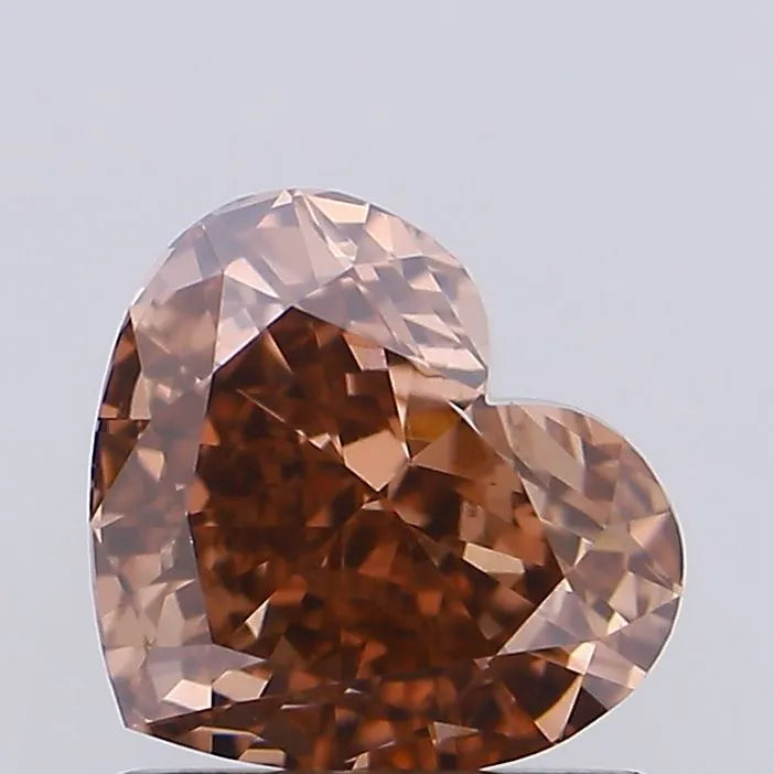 1.05ct Heart Lab Grown Diamond (Colour Fancy Brown, Clarity VVS2, IGI Certified)