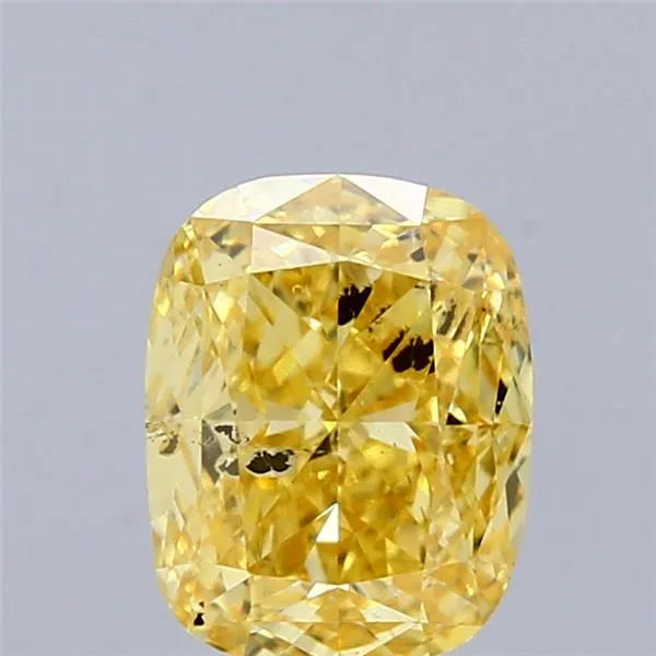 1.09ct Cushion modified Lab Grown Diamond (Colour Fancy Vivid Yellow, Clarity SI2, IGI Certified)