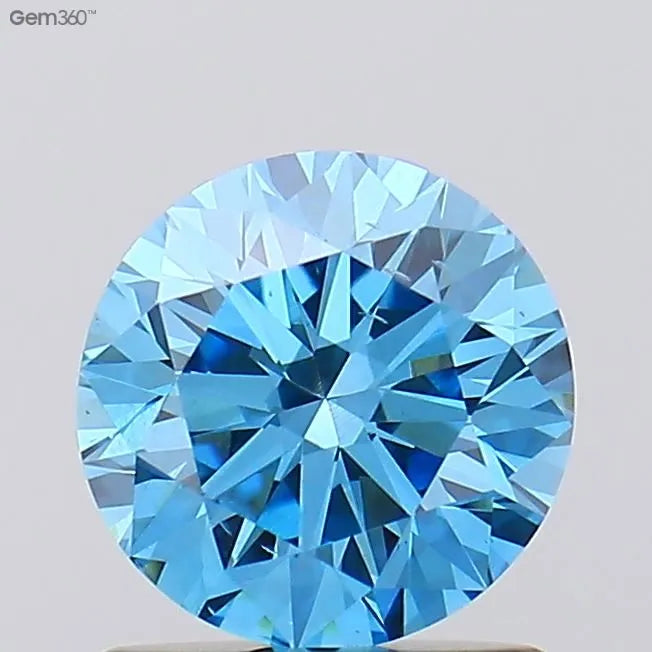 1.09ct Round Lab Grown Diamond (Colour Fancy Vivid Blue, Clarity SI1, Cut VG, IGI Certified)
