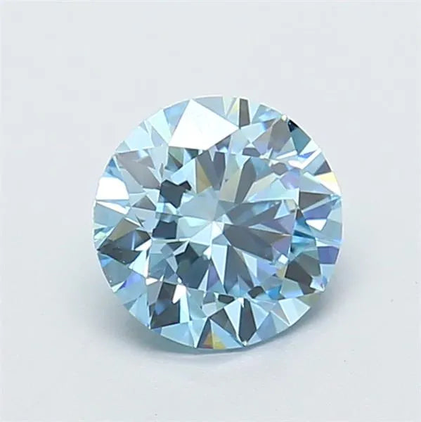 1.28ct Round Lab Grown Diamond (Colour Fancy Vivid Blue, Clarity VS2, Cut ID, IGI Certified)