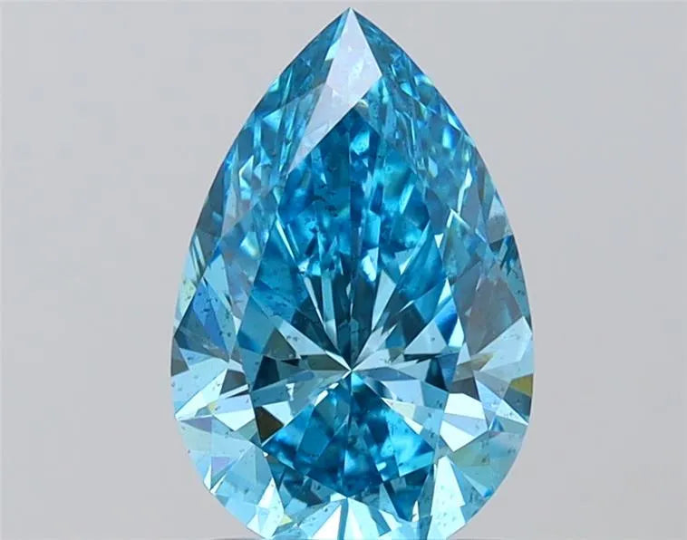1.58ct Pear Lab Grown Diamond (Colour Fancy Vivid Blue, Clarity SI2, IGI Certified)