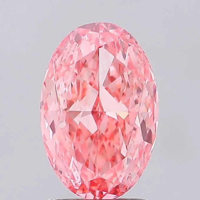 1.77ct Oval Lab Grown Diamond (Colour Fancy Vivid Pink, Clarity VVS2, IGI Certified)