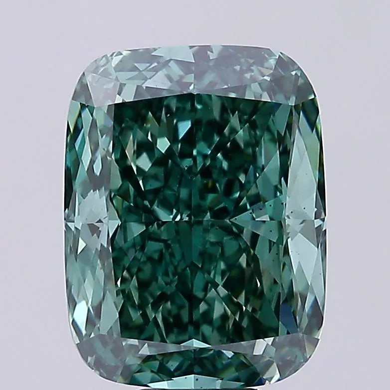 10.52ct Cushion brilliant Lab Grown Diamond (Colour Fancy Vivid Green, Clarity VS2, Cut GD, IGI Certified)