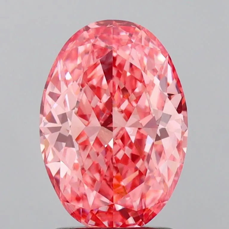 2.02ct Oval Lab Grown Diamond (Colour Fancy Vivid Pink, Clarity VVS2, IGI Certified)