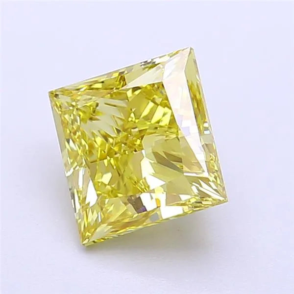 2.02ct Princess Lab Grown Diamond (Colour Fancy Intense Yellow, Clarity VVS2, IGI Certified)