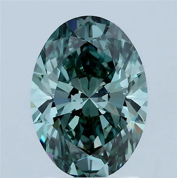 2.04ct Oval Lab Grown Diamond (Colour Fancy Vivid Green, Clarity VVS2, IGI Certified)