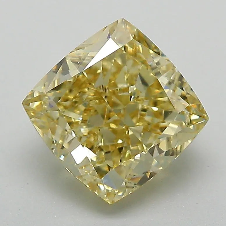2.77ct Cushion modified Lab Grown Diamond (Colour Fancy Intense Yellow, Clarity VS2, IGI Certified)