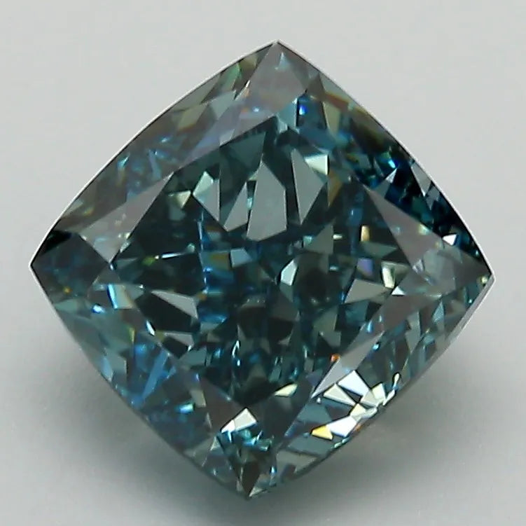 2.80ct Cushion modified Lab Grown Diamond (Colour Fancy Vivid Gray Blue, Clarity VVS2, IGI Certified)