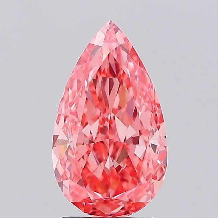 2.90ct Pear Lab Grown Diamond (Colour Fancy Vivid Pink, Clarity VVS2, IGI Certified)
