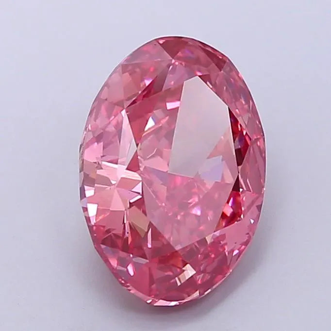 3.01ct Oval Lab Grown Diamond (Colour Fancy Vivid Pink, Clarity VS1, IGI Certified)