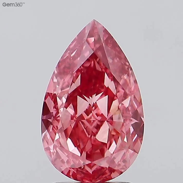 3.02ct Pear Lab Grown Diamond (Colour Fancy Vivid Pink, Clarity VS2, IGI Certified)