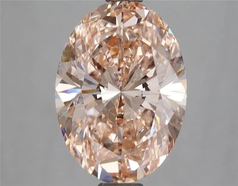 3.07ct Oval Lab Grown Diamond (Colour Fancy Intense Orangey Pink, Clarity VS1, IGI Certified)