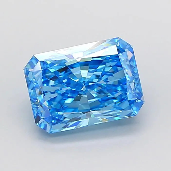 3.28ct Radiant Lab Grown Diamond (Colour Fancy Vivid Blue, Clarity VVS1, IGI Certified)