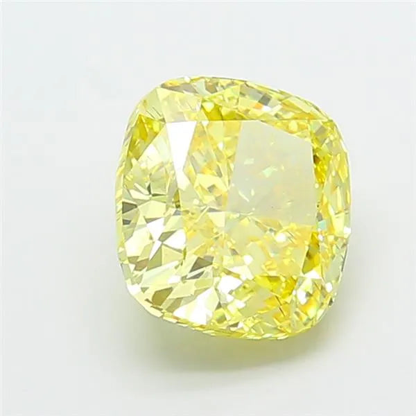 3.47ct Cushion modified Lab Grown Diamond (Colour Fancy Vivid Yellow, Clarity VS2, IGI Certified)