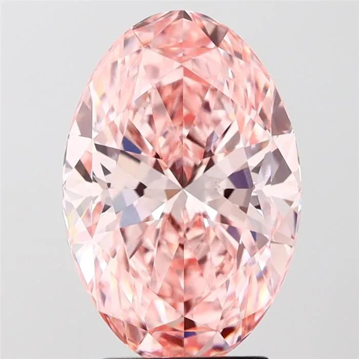 3.63ct Oval Lab Grown Diamond (Colour Fancy Vivid Pink, Clarity VVS2, IGI Certified)