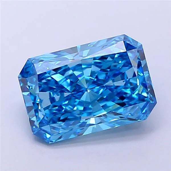 6.21ct Radiant Lab Grown Diamond (Colour Fancy Vivid Blue, Clarity VVS2, IGI Certified)