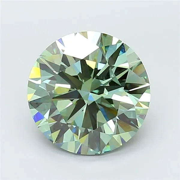 7.01ct Round Lab Grown Diamond (Colour Fancy Vivid Green, Clarity VS1, Cut EX, IGI Certified)
