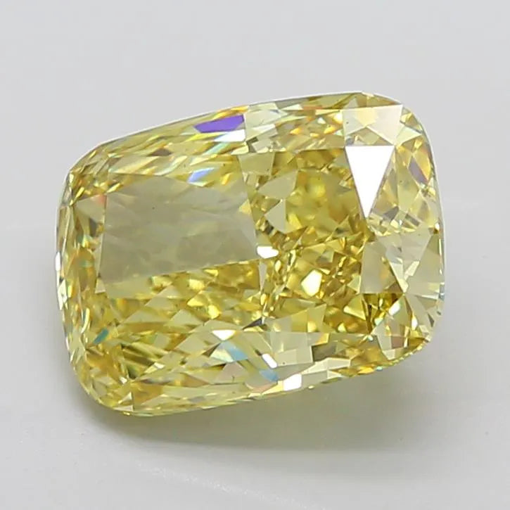 7.06ct Cushion modified Lab Grown Diamond (Colour Fancy Intense Yellow, Clarity VS2, IGI Certified)
